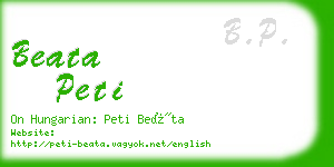 beata peti business card